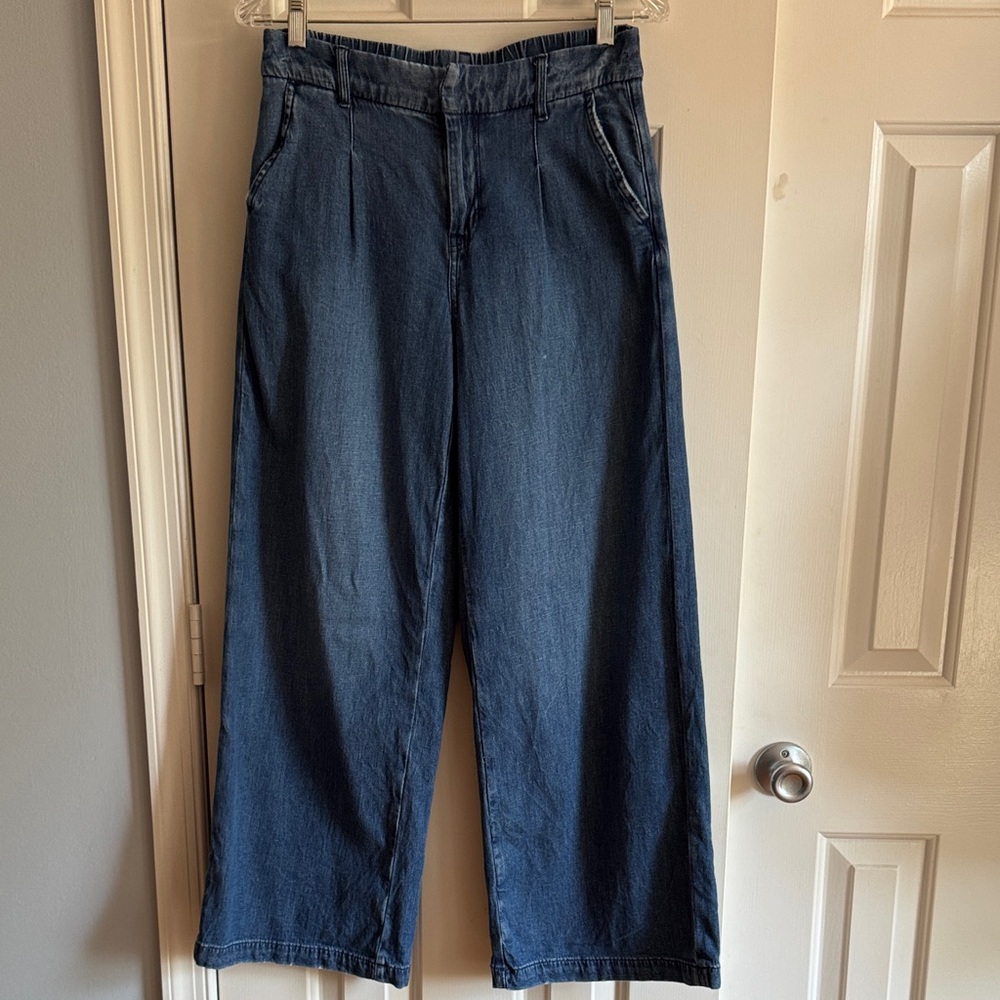 High Rise Wide Leg denim Trousers